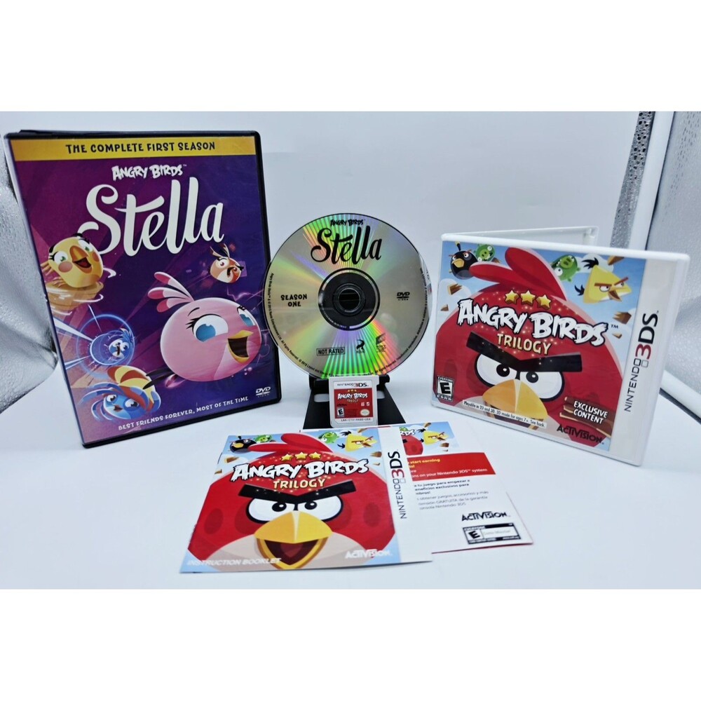 Angry Birds Trilogy Nintendo 3DS Game and Stella Season 1 DVD Bundle Complete